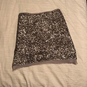 Silver sequin skirt